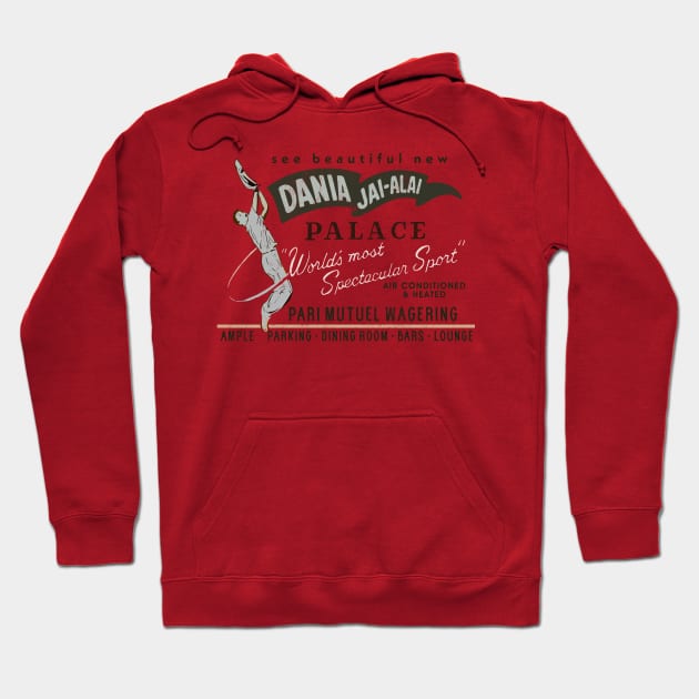 Dania Jai-Alai Palace - Retro Aesthetic Hoodie by DrumRollDesigns